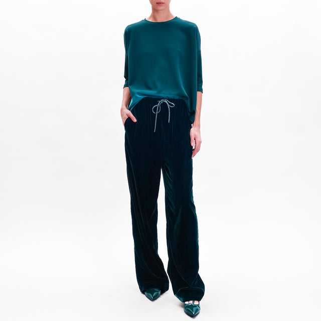 Wu'side-Cellular Drawstring Trousers - GREEN