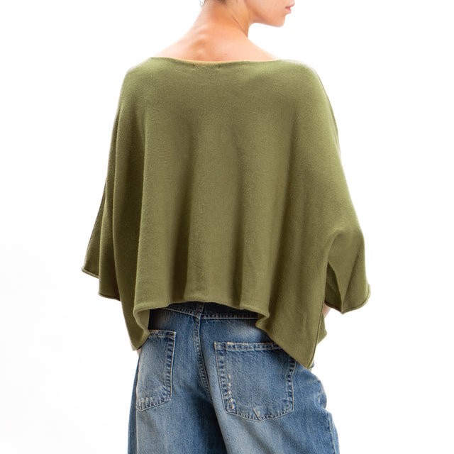 Zeroassoluto-Maglia crop manica ampia - militare