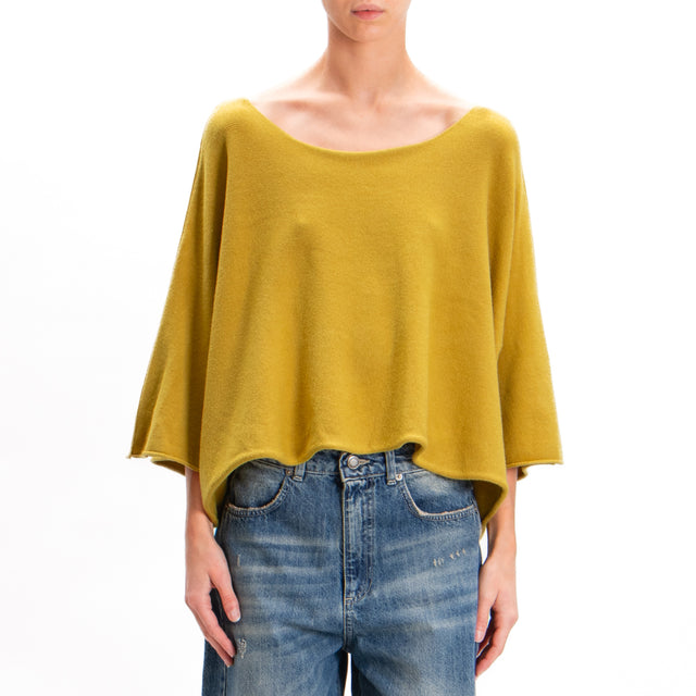 Zeroassoluto-Maglia crop manica ampia - olio