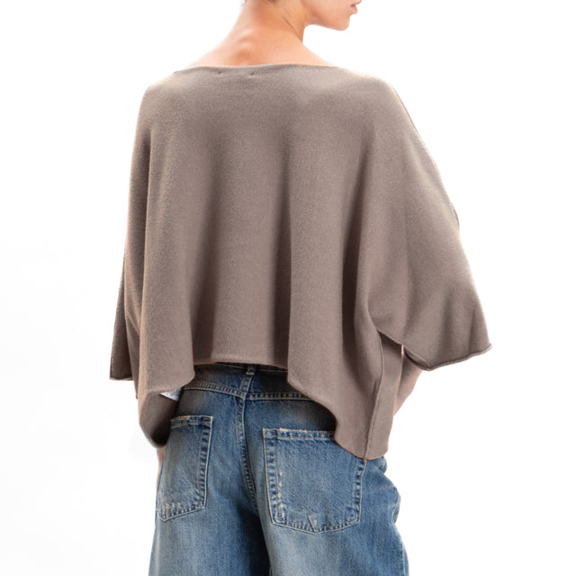 Zeroassoluto-Maglia crop manica ampia - taupe