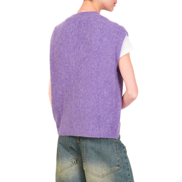 Zeroassoluto-Gilet a v alpaca - viola