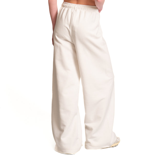 Zeroassoluto-Pantalone in felpa con coulisse - latte