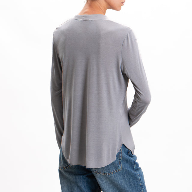 Zeroassoluto-Camicia chester doppio tessuto - grey