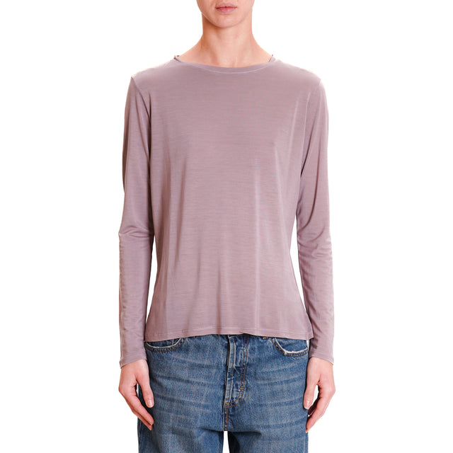 Zeroassoluto-T-shirt slim fit tessuto lyocell - mauve