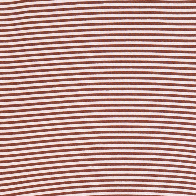 Zeroassoluto-Striped crew-neck jersey T-shirt - dark brown/pink