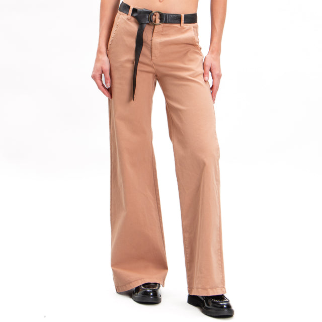 Zeroassoluto-LILLY palazzo pants in stretch cotton - cake