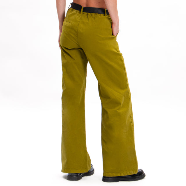 Zeroassoluto-LILLY palazzo pants in stretch cotton - oil