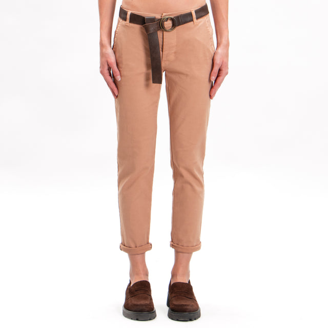 Zeroassoluto-LOIS chino stretch cotton trousers - cake