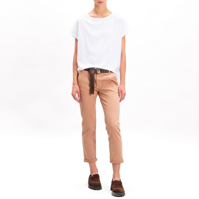 Zeroassoluto-LOIS chino stretch cotton trousers - cake