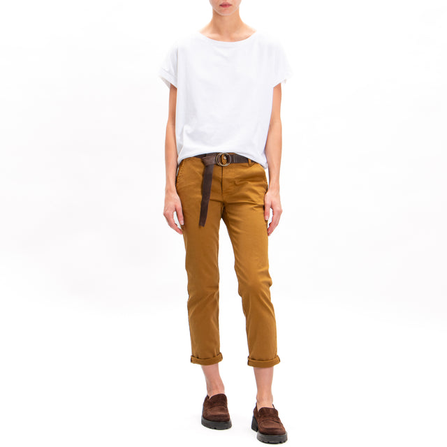 Zeroassoluto-Pantalone LOIS chino cotone elasticizzato - humus