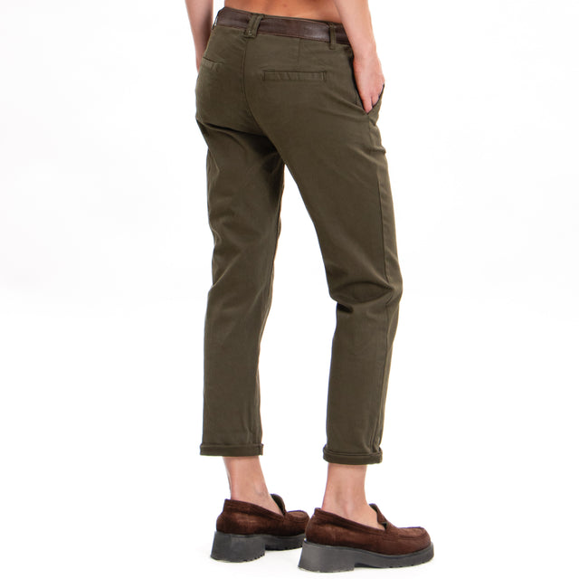 Zeroassoluto-Pantalone LOIS chino cotone elasticizzato - militare