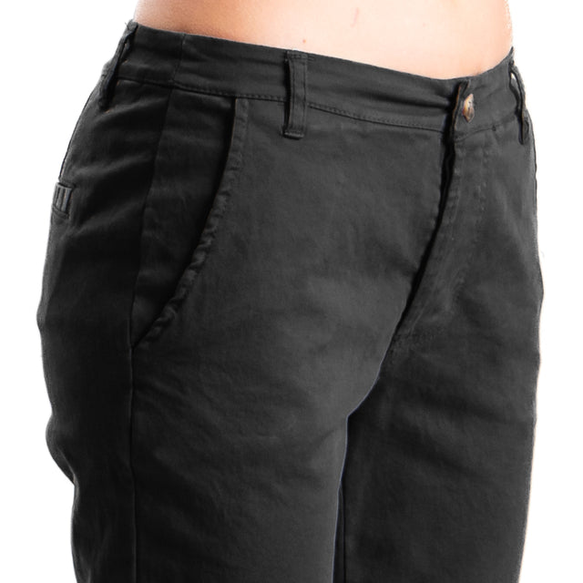 Zeroassoluto-Pantalone LOIS chino cotone elasticizzato - nero