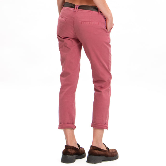 Zeroassoluto-LOIS stretch cotton chino trousers - rose