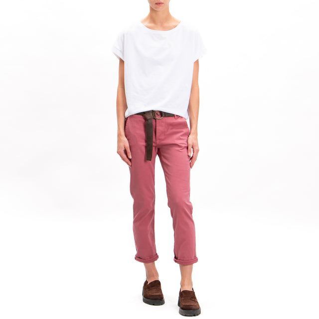 Zeroassoluto-Pantalone LOIS chino cotone elasticizzato - rose