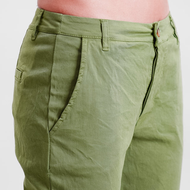 Zeroassoluto-LOIS chino trousers in stretch cotton - olive