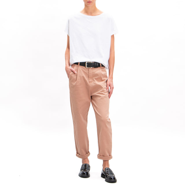 Zeroassoluto-LOLA boyfriend stretch cotton pants - cake