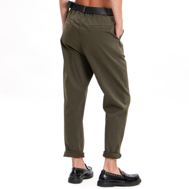 Zeroassoluto-Pantalone LOLA boyfriend cotone elasticizzato - militare