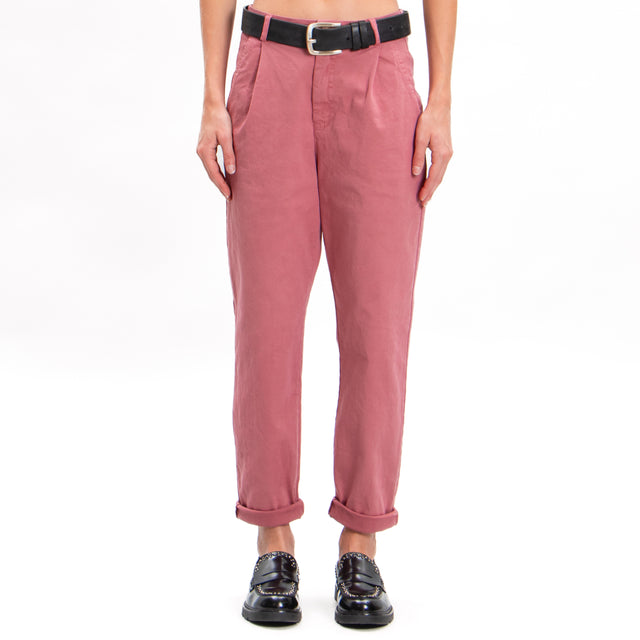 Zeroassoluto-LOLA boyfriend stretch cotton trousers - rose