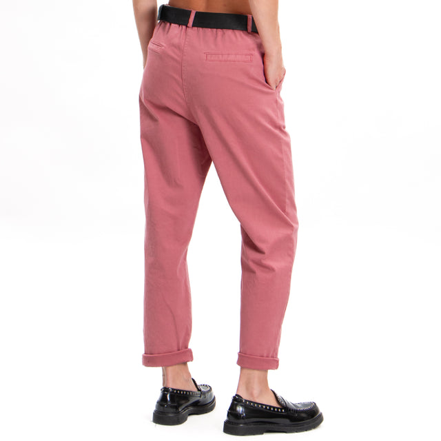 Zeroassoluto-LOLA boyfriend stretch cotton trousers - rose