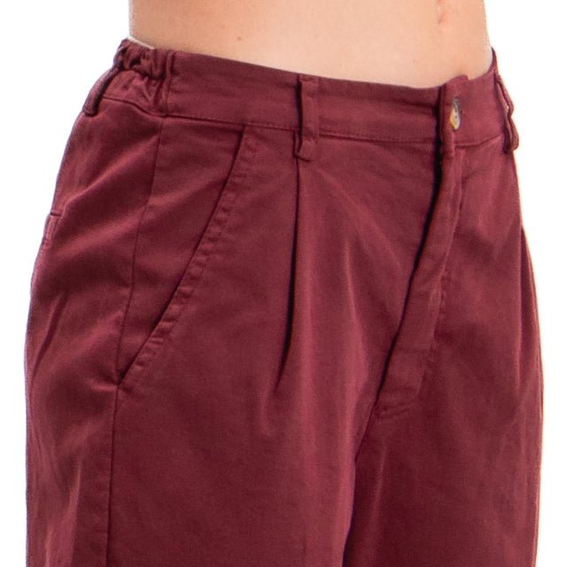 Zeroassoluto-LOLA boyfriend stretch cotton trousers - wine