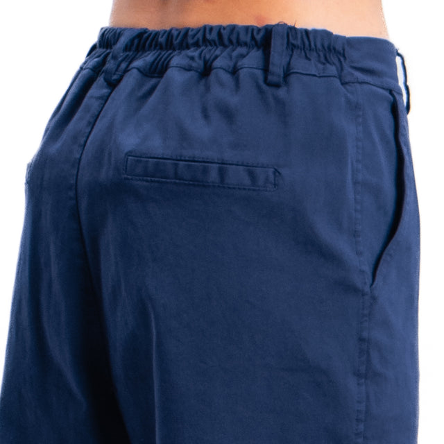 Zeroassoluto-Pantalone LORY baggy cotone elasticizzato - blu