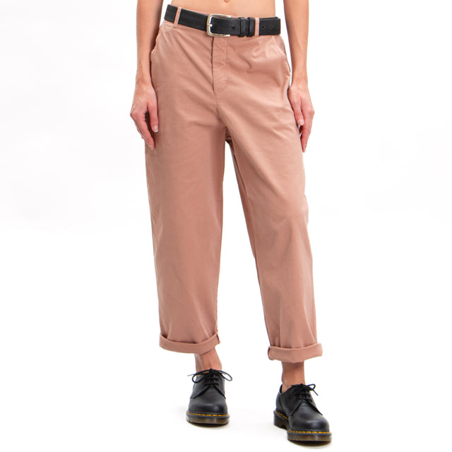 Zeroassoluto-LORY baggy stretch cotton trousers - cake