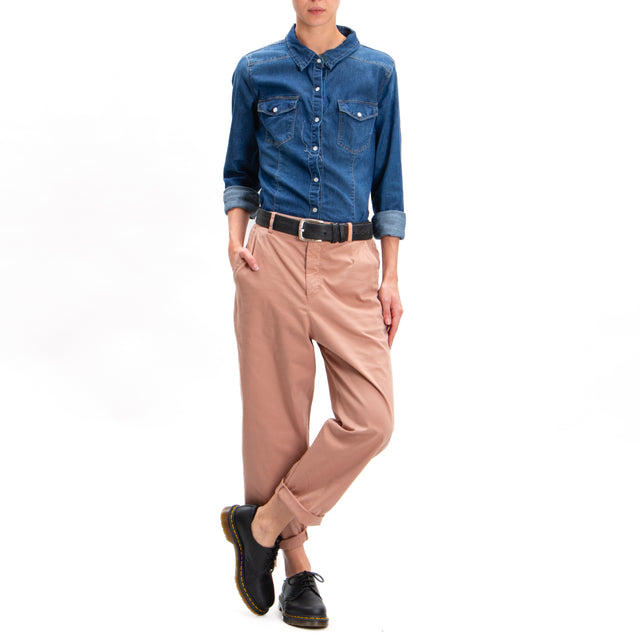 Zeroassoluto-LORY baggy stretch cotton trousers - cake