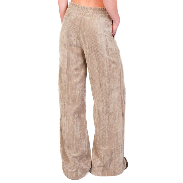 Zeroassoluto- Pantalone ANDY velluto 500 righe - taupe