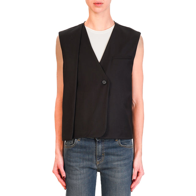 Zeroassoluto-Gilet 1 bottone - nero