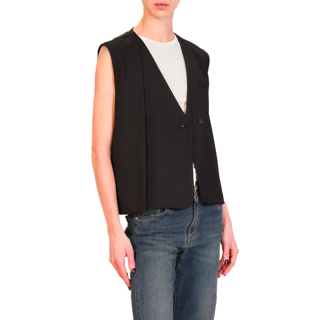 Zeroassoluto-Gilet 1 bottone - nero