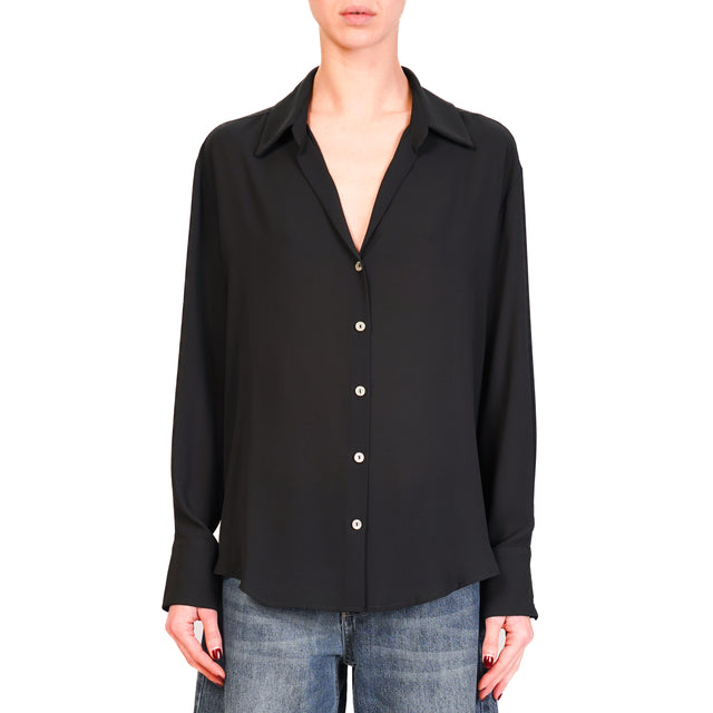 Zeroassoluto-Camicia CLAY MANO SETA - nero