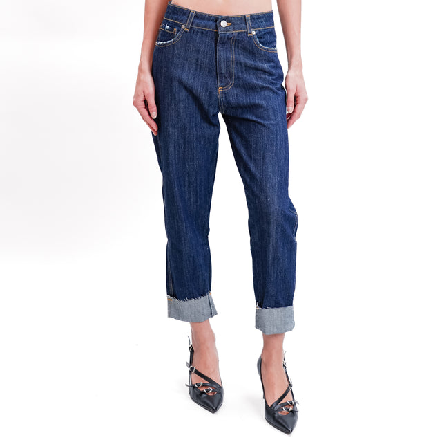 Zeroassoluto-Jeans COLO boyfriend taglio vivo - denim scuro