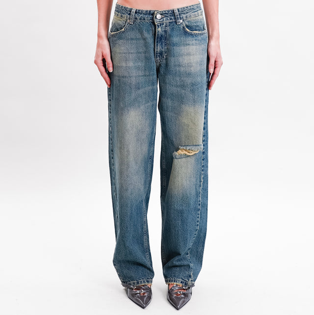 Zeroassoluto-Jeans FRED egg fit low waist knee break - denim