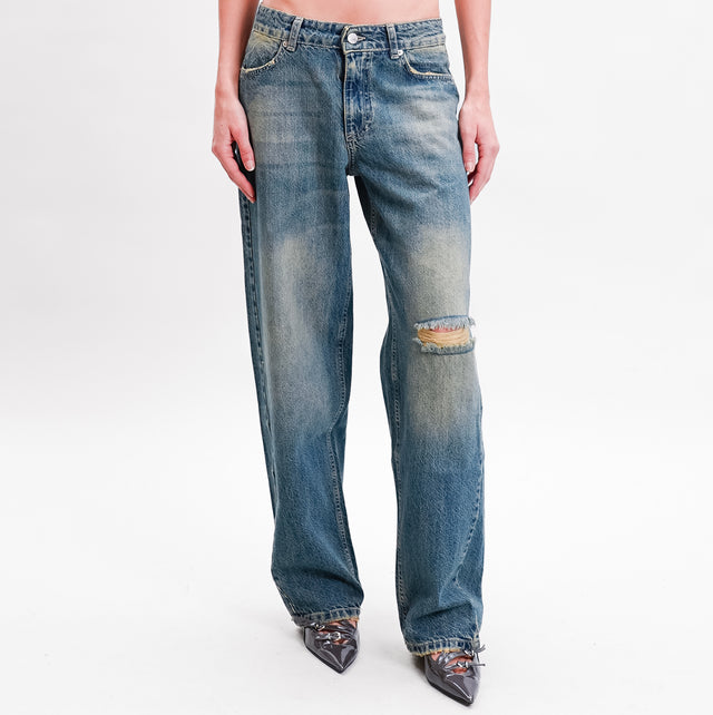 Zeroassoluto-Jeans FRED egg fit low waist knee break - denim