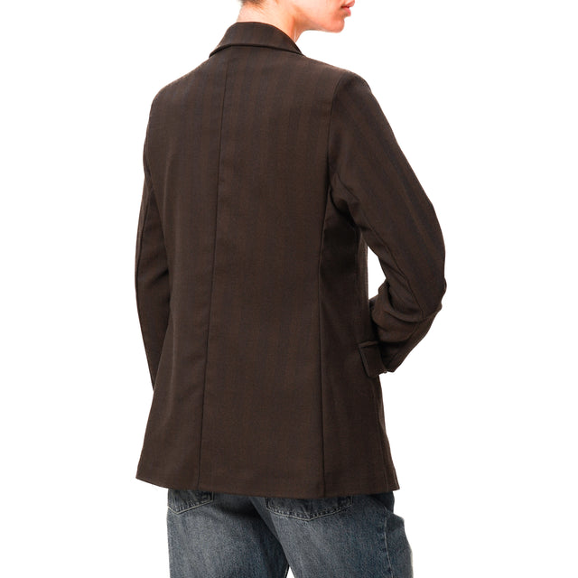 Zeroassoluto-GEMMA 1 button jacket - dark herringbone