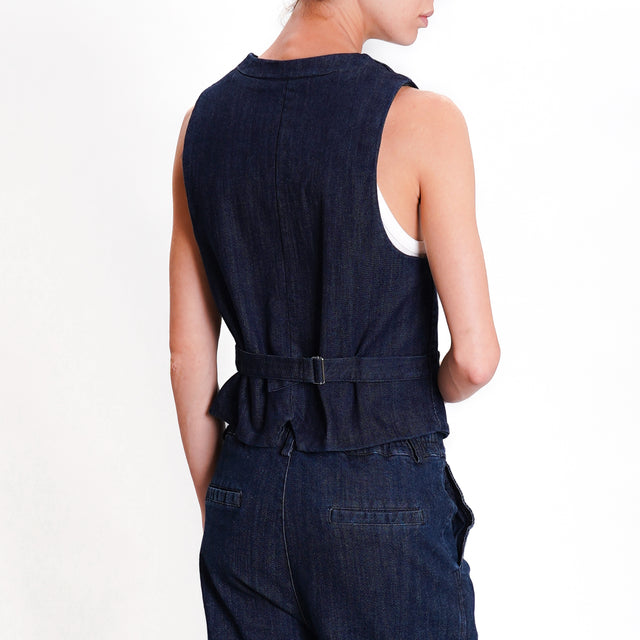 Zeroassoluto-Gilet GILLY tela jeans - denim