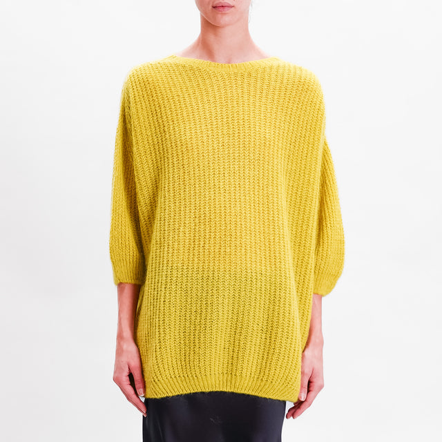 Zeroassoluto-Maglia over misto mohair manica 3/4 - lime