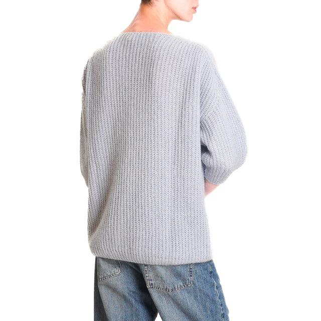 Zeroassoluto-Cardigan mohair bottoni gioiello - polvere