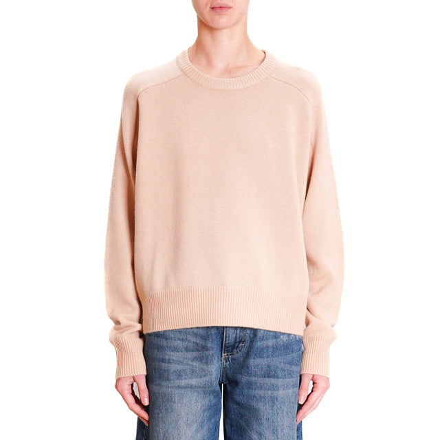 Zeroassoluto-Maglia scatola doppio filo 100% lana SOFT - beige