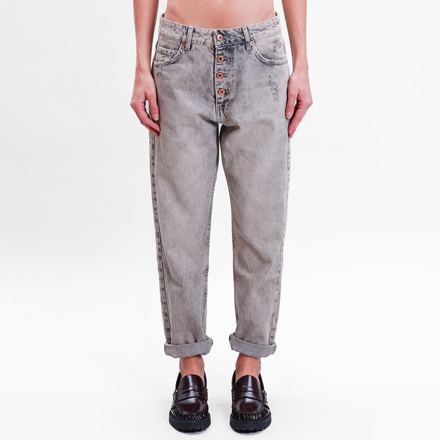 Zeroassoluto-Jeans GOOD boyfriend con rotture - grigio fumo