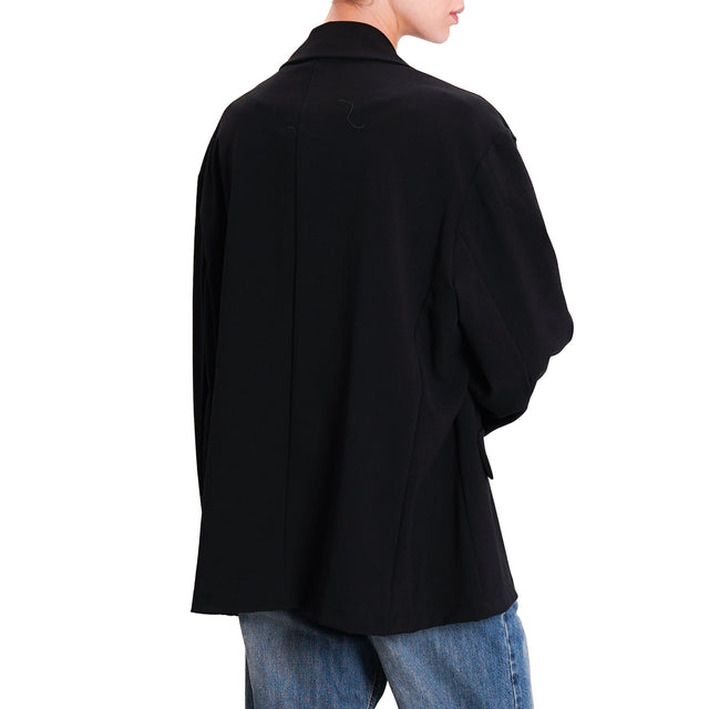 Zeroassoluto-Giacca JOLLY oversize elasticizzata - nero