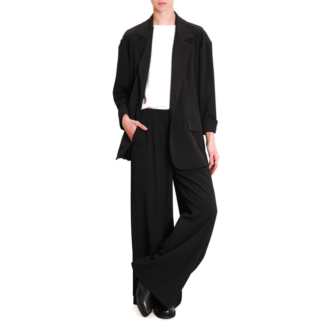 Zeroassoluto-Giacca JOLLY oversize elasticizzata - nero