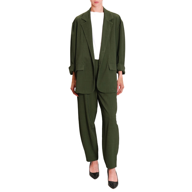 Zeroassoluto-Giacca JOLLY oversize elasticizzata - VERDE