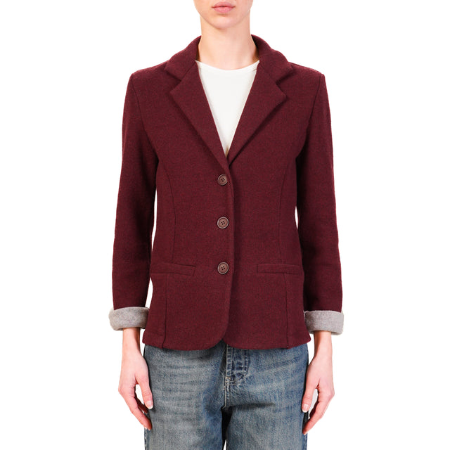 Zeroassoluto-JOY knitted fabric jacket - wine/lead