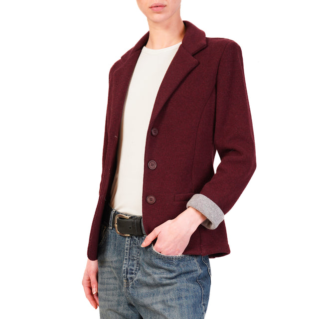 Zeroassoluto-JOY knitted fabric jacket - wine/lead