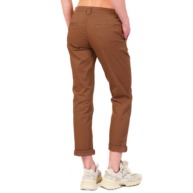 Zeroassoluto-Pantalone LOIS chino cotone elasticizzato - moka