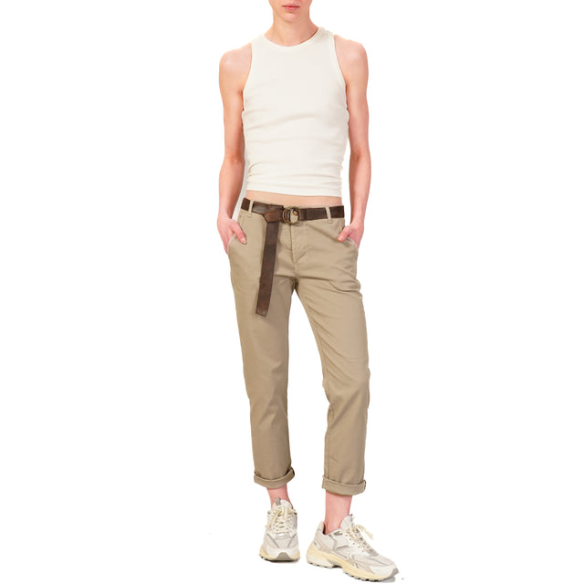 Zeroassoluto-Pantalone LOIS chino cotone elasticizzato - taupe