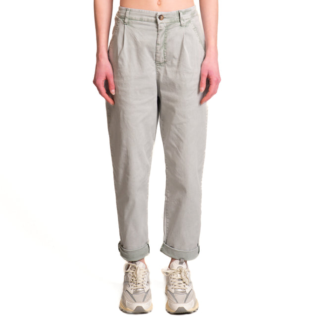 Zeroassoluto-Pantalone LOLA cotone elasticizzato stone washed maltinto - acqua