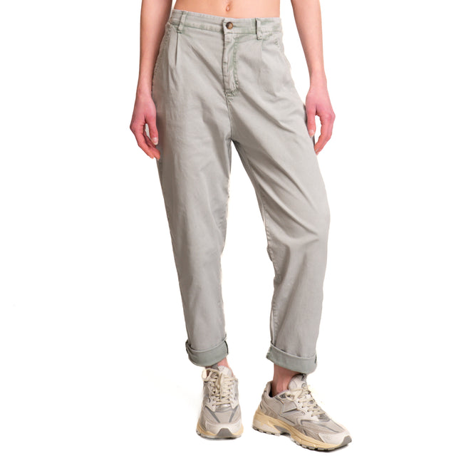 Zeroassoluto-Pantalone LOLA cotone elasticizzato stone washed maltinto - acqua