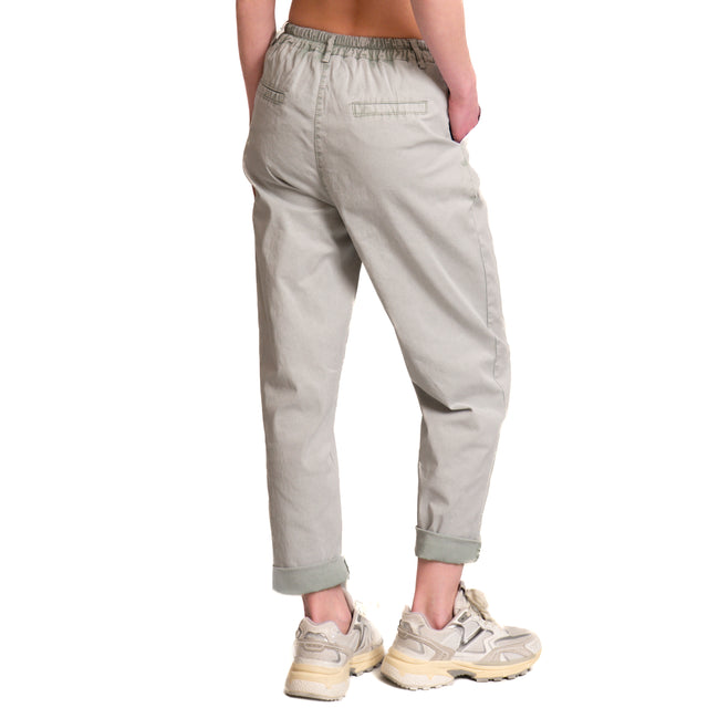 Zeroassoluto-Pantalone LOLA cotone elasticizzato stone washed maltinto - acqua